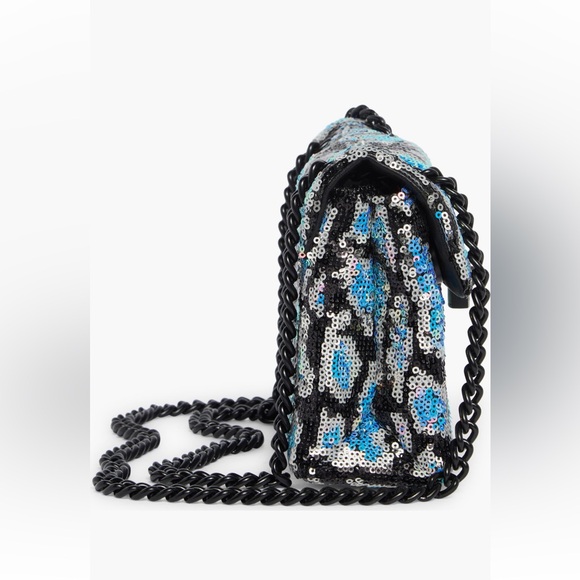 Kurt Geiger London Leopard Pattern Sequined Mini Brixton Shoulder Bag New w Tags - Picture 4 of 6